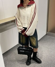 WEGO ハーフジップニットプルオーバー