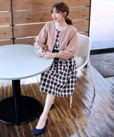 Tiaclasse 【洗える】女性らしさ引き立つリボン袖ギャザーワンピース