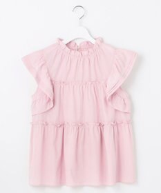 Feroux 【洗える】ペプラムシルエットフリルブラウス