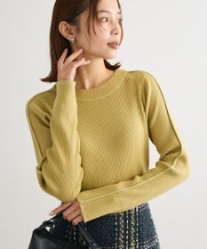 Green Parks ラメライン入りリブニットプルオーバー