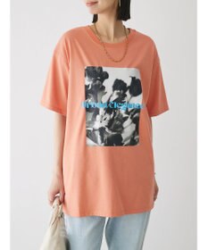 Green Parks レトロフラワーロゴ入りプリントＴシャツ