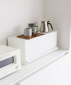 tower 前が開くキッチンカウンター上収納ラック タワー D24 ホワイト