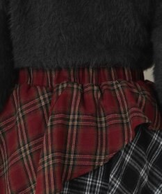 WEGO アシンメトリーチェックミニスカパン