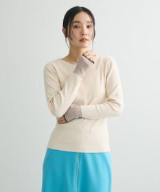 Green Parks アンチピリング袖シアーリブニットプルオーバー