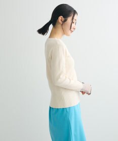 Green Parks アンチピリング袖シアーリブニットプルオーバー