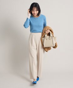 Green Parks アンチピリング袖シアーリブニットプルオーバー