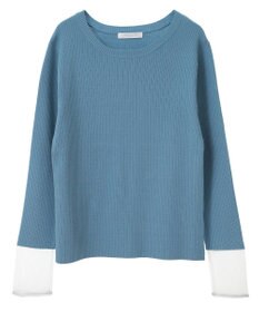 Green Parks アンチピリング袖シアーリブニットプルオーバー