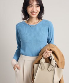 Green Parks アンチピリング袖シアーリブニットプルオーバー