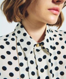 GRACE CONTINENTAL ドットプリントボウタイブラウス