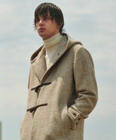 JOSEPH ABBOUD 【尾州産カシミヤブレンド×アルパカ混素材】カシミヤブレンドアルパカヘリンボン ダッフルコート