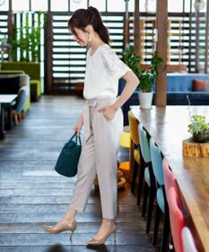 Tiaclasse 【新色追加・洗える】体型カバーも叶うレーススリーブブラウス