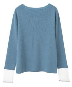 Green Parks アンチピリング袖シアーリブニットプルオーバー