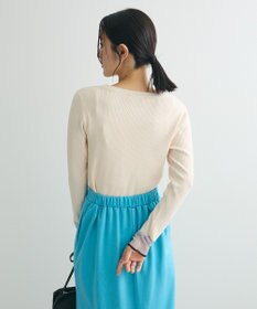 Green Parks アンチピリング袖シアーリブニットプルオーバー