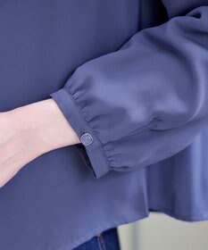 Tiaclasse 【洗える・スマート裏起毛】ジョーゼットフリルブラウス