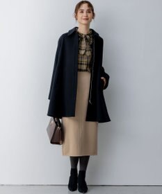 組曲 シアーツイルチェック ハイネックブラウス