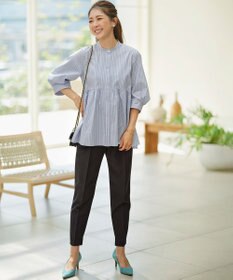 組曲 L 【WEB限定】コンパクトシャーティング ペプラムブラウス