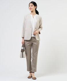 J.PRESS LADIES 【WEB限定カラーあり】TCシャンブレーサテンST テーパード パンツ