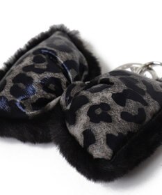 WEGO レオパードPUリボンファーキーホルダー