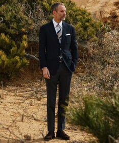 GOTAIRIKU ロングセラー【洗える/折り目加工/シワになりにくい/ウエストアジャスター】ウォッシャブル サマーウール100％パンツ_限定色(ノータック)23/24年モデル