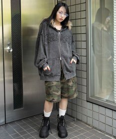 WEGO 【25年秋冬新作】ファーフードBIGZIPパーカー