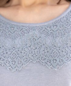 Tiaclasse L 【洗える】大人上品なスカラップレースコンビニット