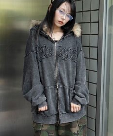 WEGO 【25年秋冬新作】ファーフードBIGZIPパーカー