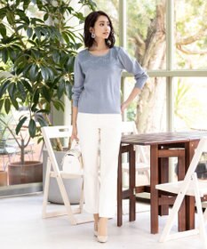 Tiaclasse L 【洗える】大人上品なスカラップレースコンビニット