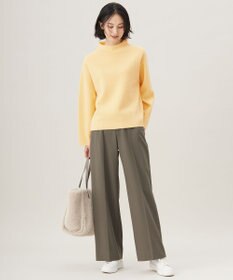 自由区 【撥水加工・洗える】TRギャバ裏起毛ワイド パンツ