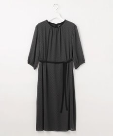 J.PRESS LADIES L 【洗える】ドットフロッキープリント ワンピース