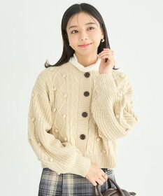 earth music&ecology ポップコーンケーブルカーディガン