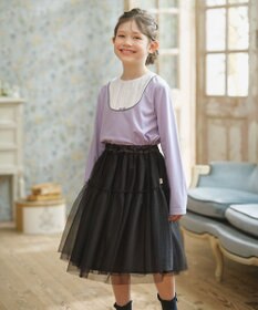 組曲 KIDS 【150-160㎝】【接触冷感・UVカット】サラリとヨークデザイン トップス