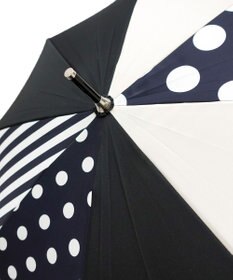 +RING レディース向け プラスリング 雨傘（長）60cm BLK/WHT T1401
