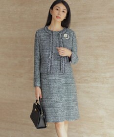 組曲 S 【KUMIKYOKU NAVY】ラメループモールツイード ジャケット