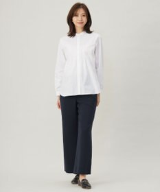 J.PRESS LADIES S 【洗える】BEZコットンナイロン ストライプ ピンタック ブラウス