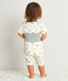 MIKI HOUSE HOT BISCUITS 【80-120cm】 恐竜柄 腹巻き付き 天竺素材 半袖パジャマ