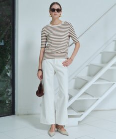 BEIGE， JULIE / コットンシルク 2WAY半袖ニット