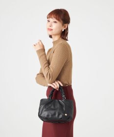 LA BAGAGERIE シープレザー ギャザーハンドル2wayラウンドトートバッグ