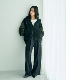 YECCA VECCA リブMIXジョーゼットブラウス