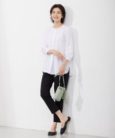 J.PRESS LADIES S 【洗える】ポリエステルスパンソフトクロス レース ブラウス