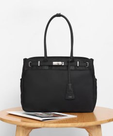 style code 【高密度ナイロン×レザー】ナイロンロングハンドルトートバッグ　軽量　大容量