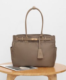 style code 【高密度ナイロン×レザー】ナイロンロングハンドルトートバッグ　軽量　大容量