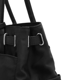 style code 【高密度ナイロン×レザー】ナイロンロングハンドルトートバッグ　軽量　大容量
