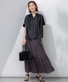 23区 【接触冷感/UVカット】ドライスラブストレッチ スキッパー ブラウス