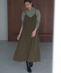 23区 L 【見上愛さん着用/洗える】スエーディーサテン キャミソール ワンピース
