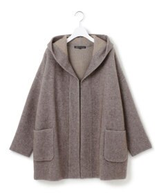 23区 【洗える】ラクーンブレンドダブルフェイス フーディー ニットカーディガン