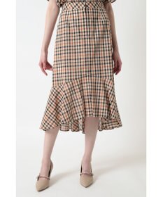 DAKS コットンボイル ペプラム フレアスカート