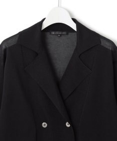 23区 L 【洗える】シアー ダブルブレスト ニット ジャケット