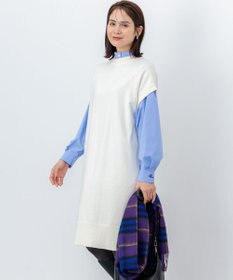 組曲 コットンカシミヤMIXチュニック丈ニットワンピース