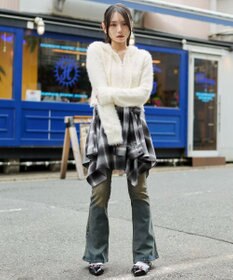 WEGO 【25秋冬新作】シャギーニットジップパーカー