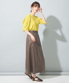 SHARE PARK LADIES 【洗える】リネンレーヨンコーティングウォッシュスカート